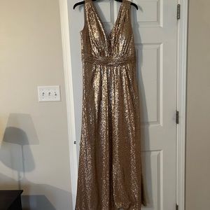 Revelry size 16 not altered bridesmaid dress in Matte gold